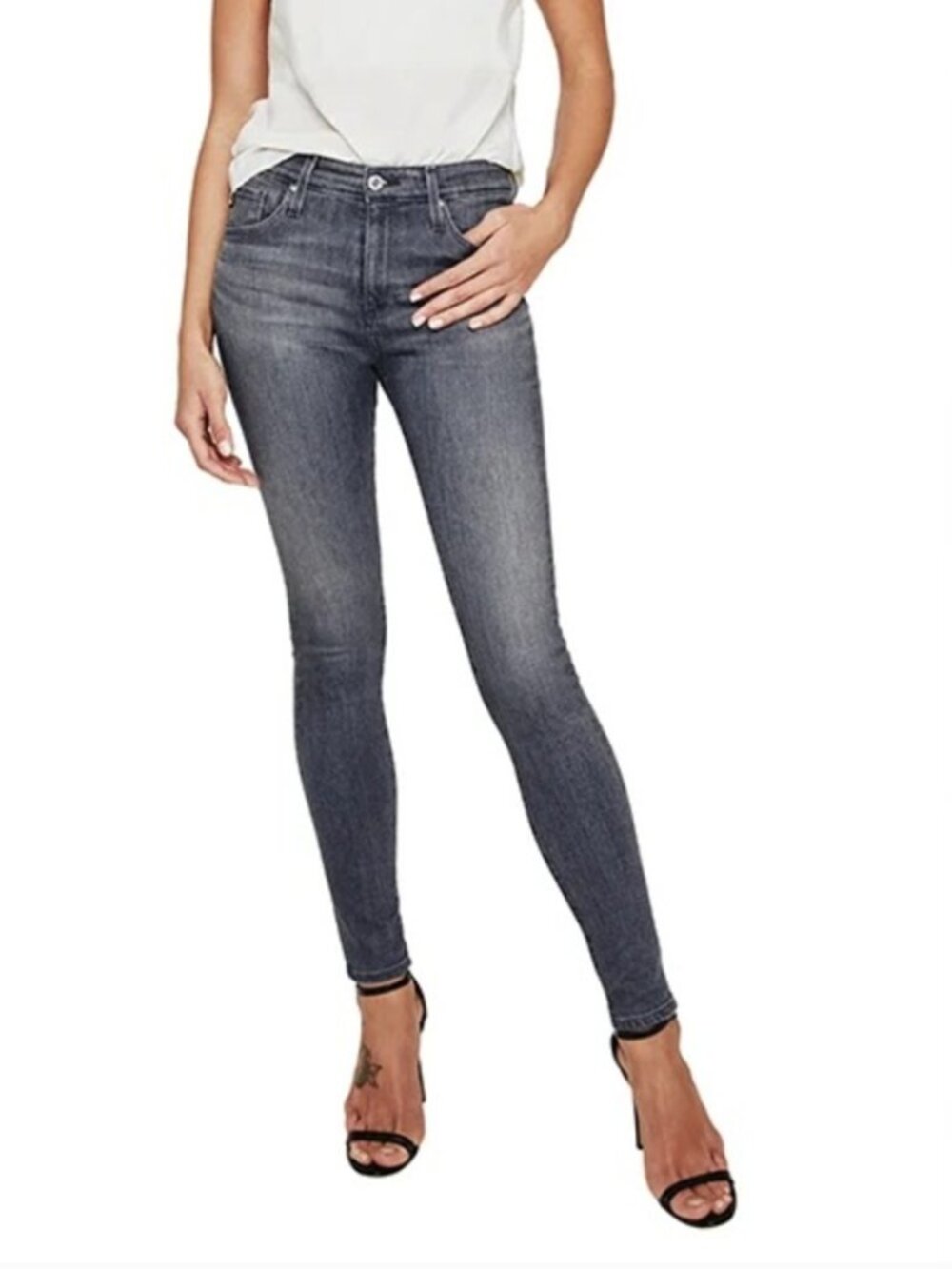 AG  Adriano Goldschmied Farrah Dark Gray Skinny Jeans